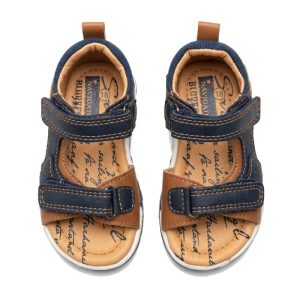 NAVIGATORS sandals in navy blue & brown