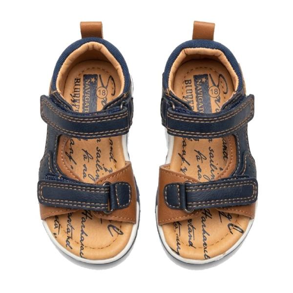 NAVIGATORS sandals in navy blue & brown