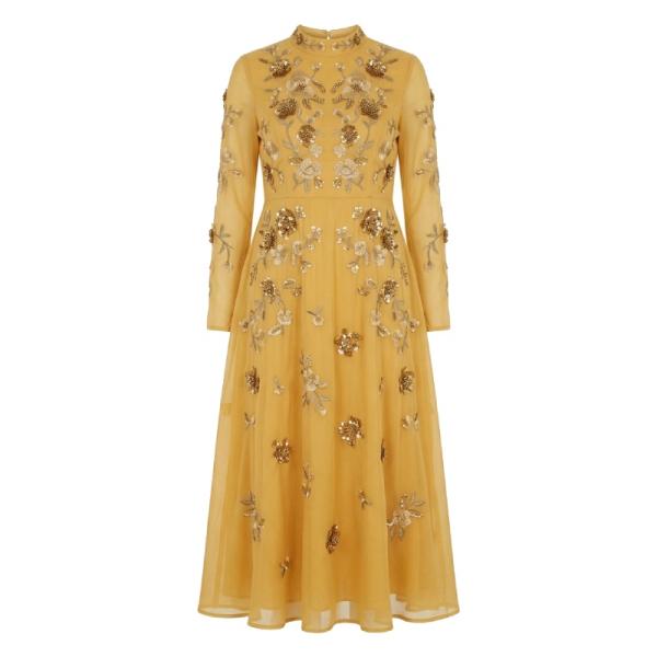 ASOS DESIGN a line midi dress with cluster