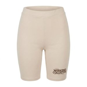 ASOS Weekend Collective legging short with logo in neutral