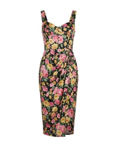 ASOS DESIGN button bodice tuck midi dress in floral print