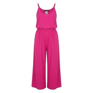 John Zack Plus summer bright slouchy jumpsuit in fuchsia pink