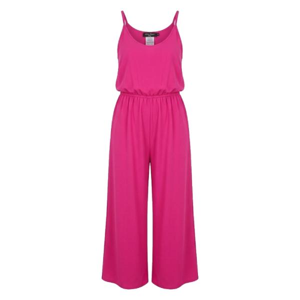 John Zack Plus summer bright slouchy jumpsuit in fuchsia pink