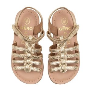 GEMO gold strappy sandals made in India