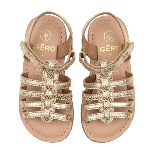GEMO gold strappy sandals made in India