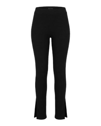 Flounce Tall narrow ribbed leggings with side split in black