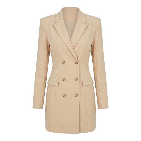 Missyempire blazer mini dress with button detailing in beige