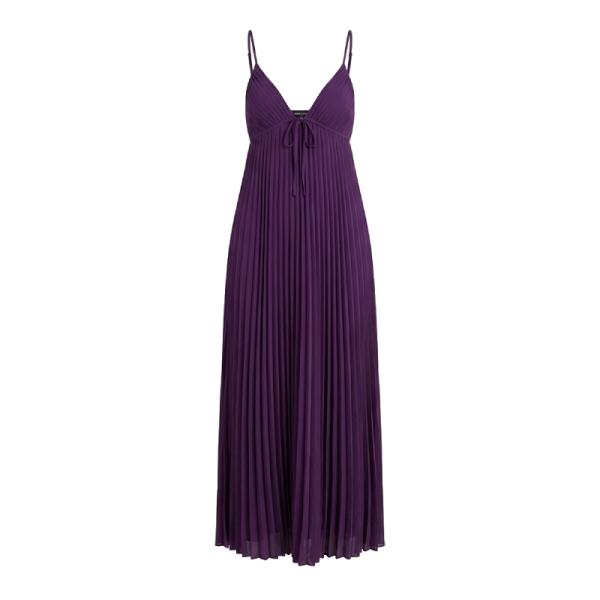 ASOS DESIGN Cami plunge tie front pleated maxi dress