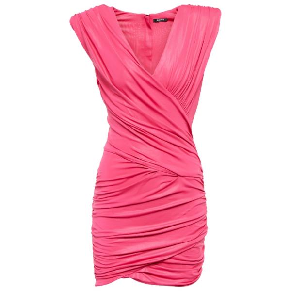 ASYOU plunge diamante strap mini dress in pink