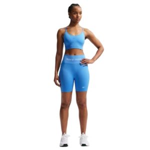 Daisy Street Active legging shorts in blue and yellow print