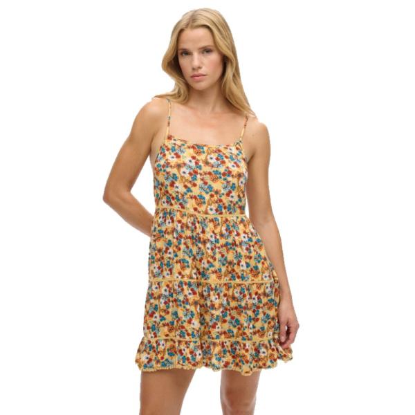 Motel 90s cami midi slip dress in vintage picnic print
