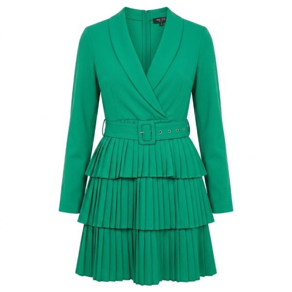 In the Style Exclusive X Dani Dyer Plunge Front Blazer Dress DD139 - Green