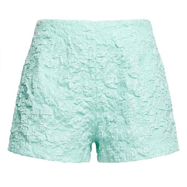 ASOS DESIGN satin jacquard shorts in light blue