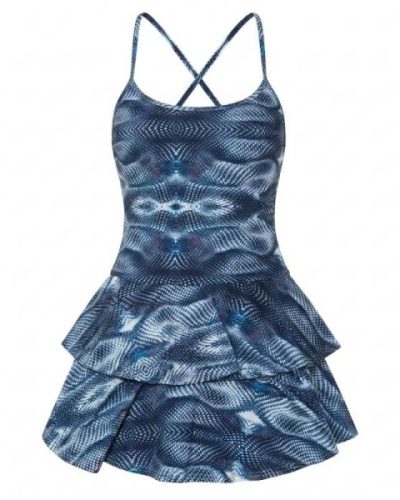 COLLUSION printed strappy mini rara skirt dress in blue