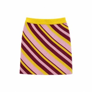 Reclaimed Vintage inspired knitted mini skirt in stripe