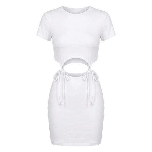 COLLUSION cut out mini t shirt dress in white