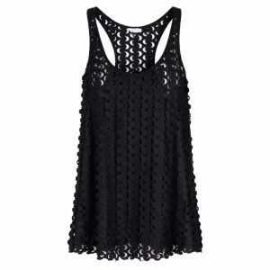 ASOS DESIGN popcorn texture racer beach mini dress in black