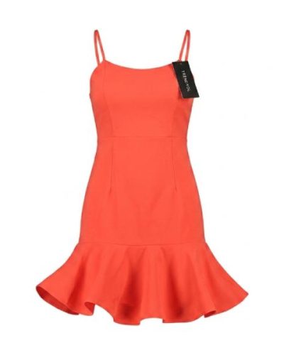 Trendyol pleated skirt mini dress in orange