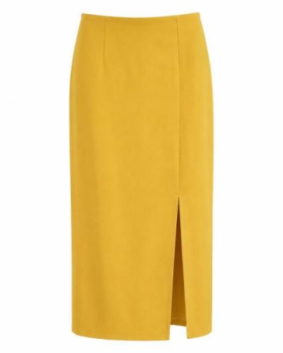 ASOS DESIGN split side midi skirt co-ord mustard