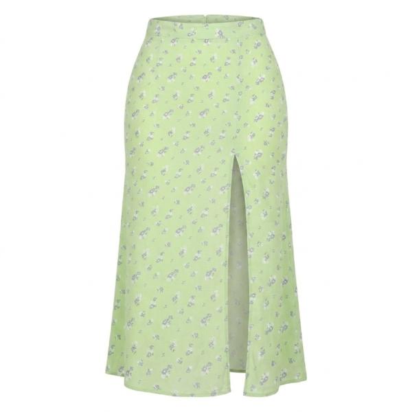 ASOS DESIGN Tall midi slip skirt with thigh split in lime