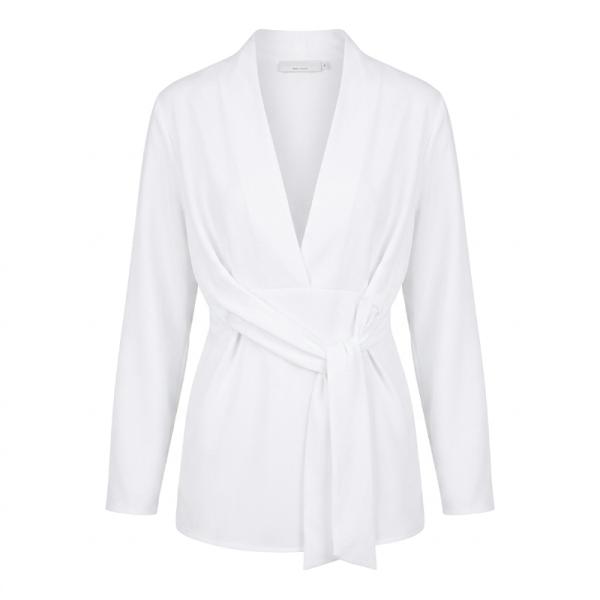 In The Style x Perrie Sian plunge front knot detail shirt