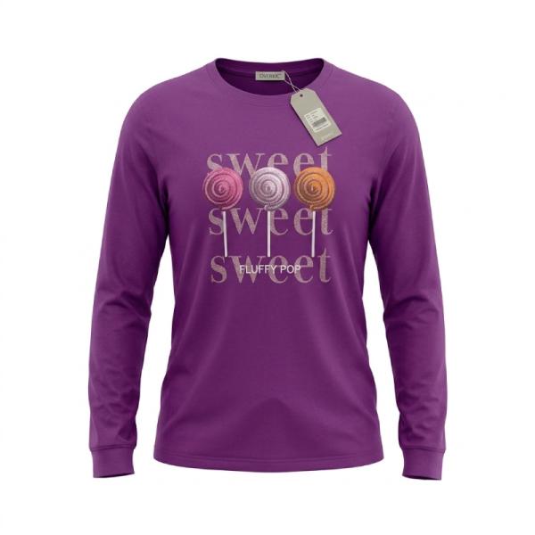 OVERKIDS fluffy pop long sleeve t shirt