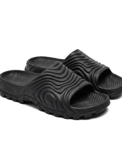 ZARA men's black wave textured foam sandals