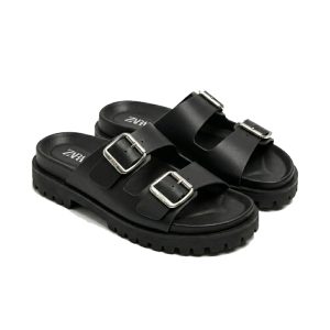 ZARA double buckle slides
