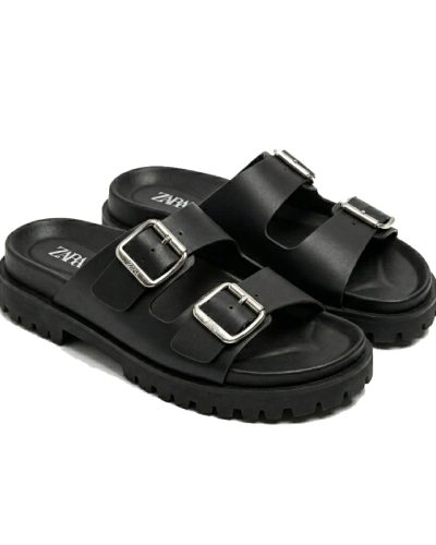 ZARA double buckle slides