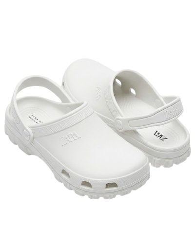 ZARA white crocs work clogs