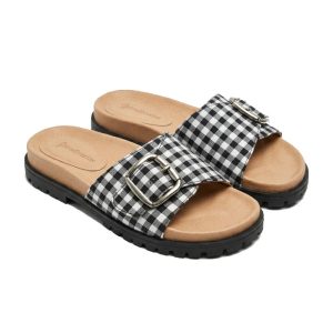 Stradivarius gingham  strap slides