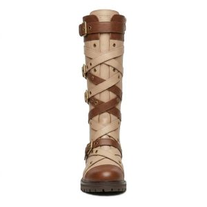 OYSHO BEIGE&BROWN STRAPPY